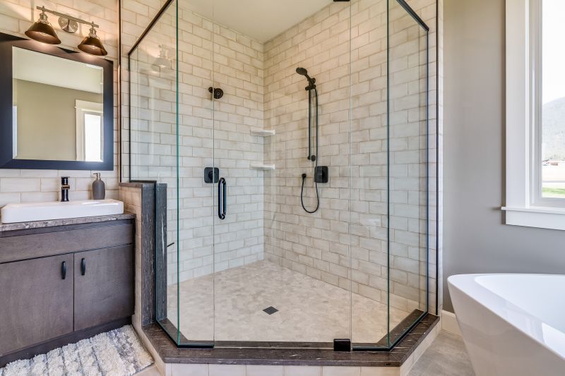 Glass and Metal Shower Enclosure